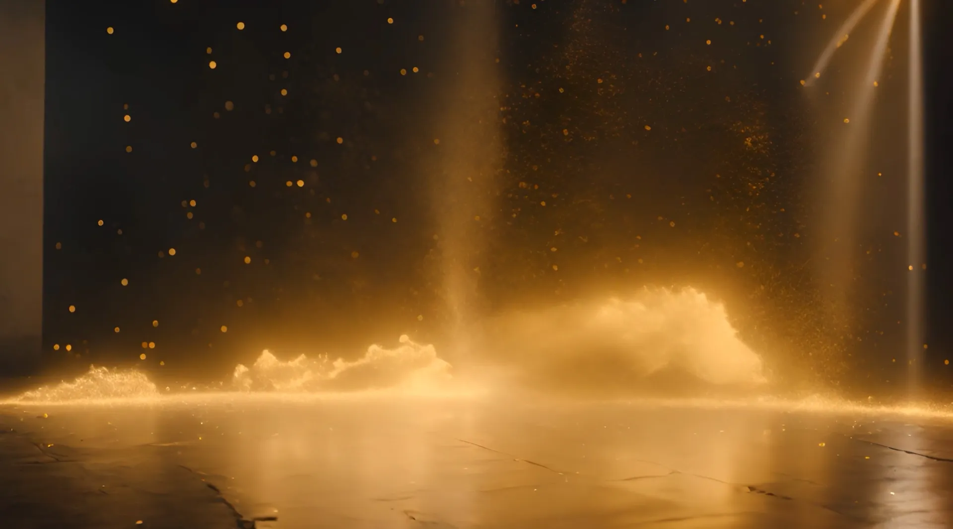 Golden Explosion Cinematic Particle Backdrop